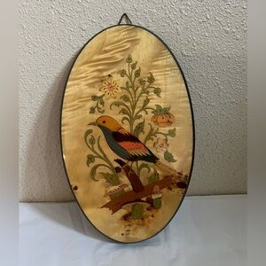 Vintage Sorrento Italy Wood Inlay Bird Plaque Antonino Fiorentino Marquetry SOLD